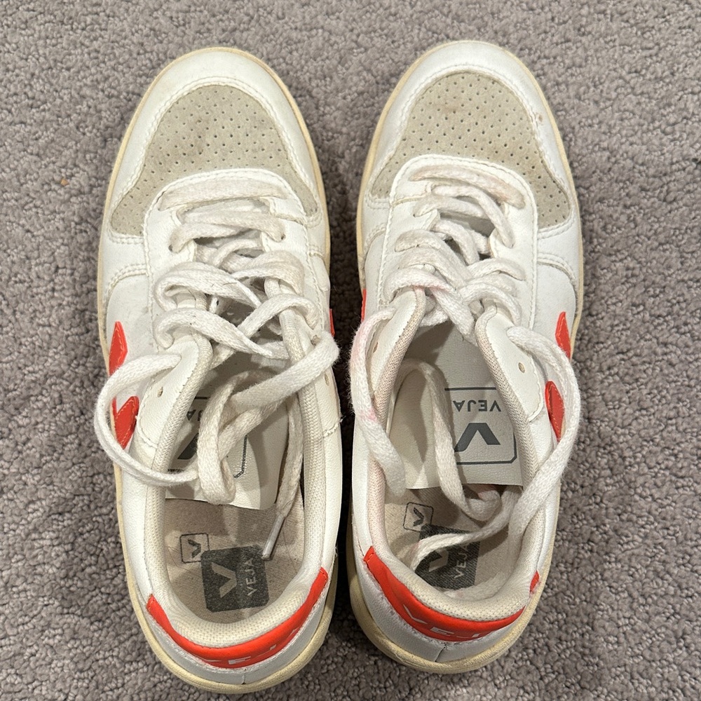 Veja Women’s White and Orange Sneakers